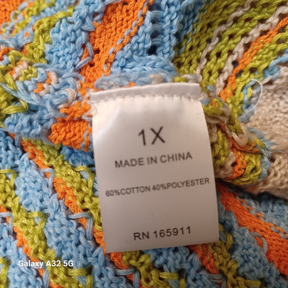 GRACE+KARMA New Women Boho Size 1X  Multicolor Striped Knit Tank Top - Picture 8 of 10